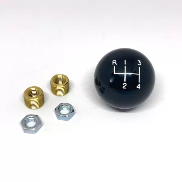 4-Speed Black Shifter Knob with Adapters - 94101