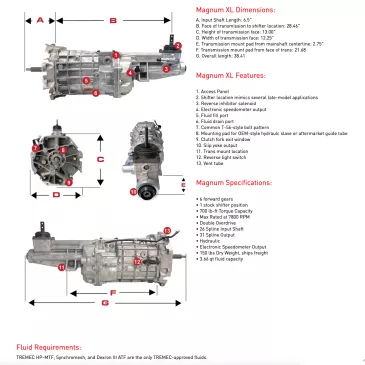TREMEC Magnum XL GM 6-Speed Close 0.63 6th - TUET18131