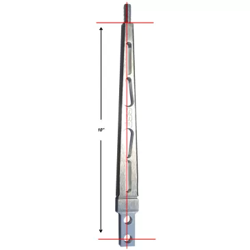 10" Aluminum Flat Shifter Handle - SLA-00503 Dimensions