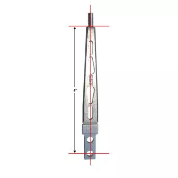 8" Aluminum Flat Shifter Handle - SLA-00504 Dimensions