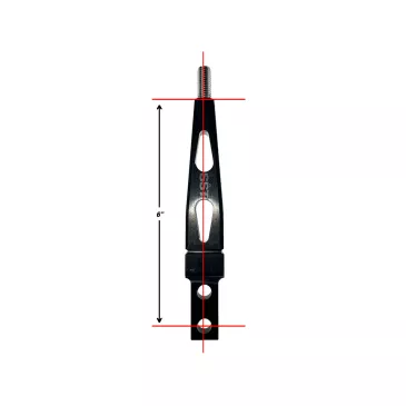 6" Aluminum Flat Shifter Handle, Black - SLA-00505B Dimensions